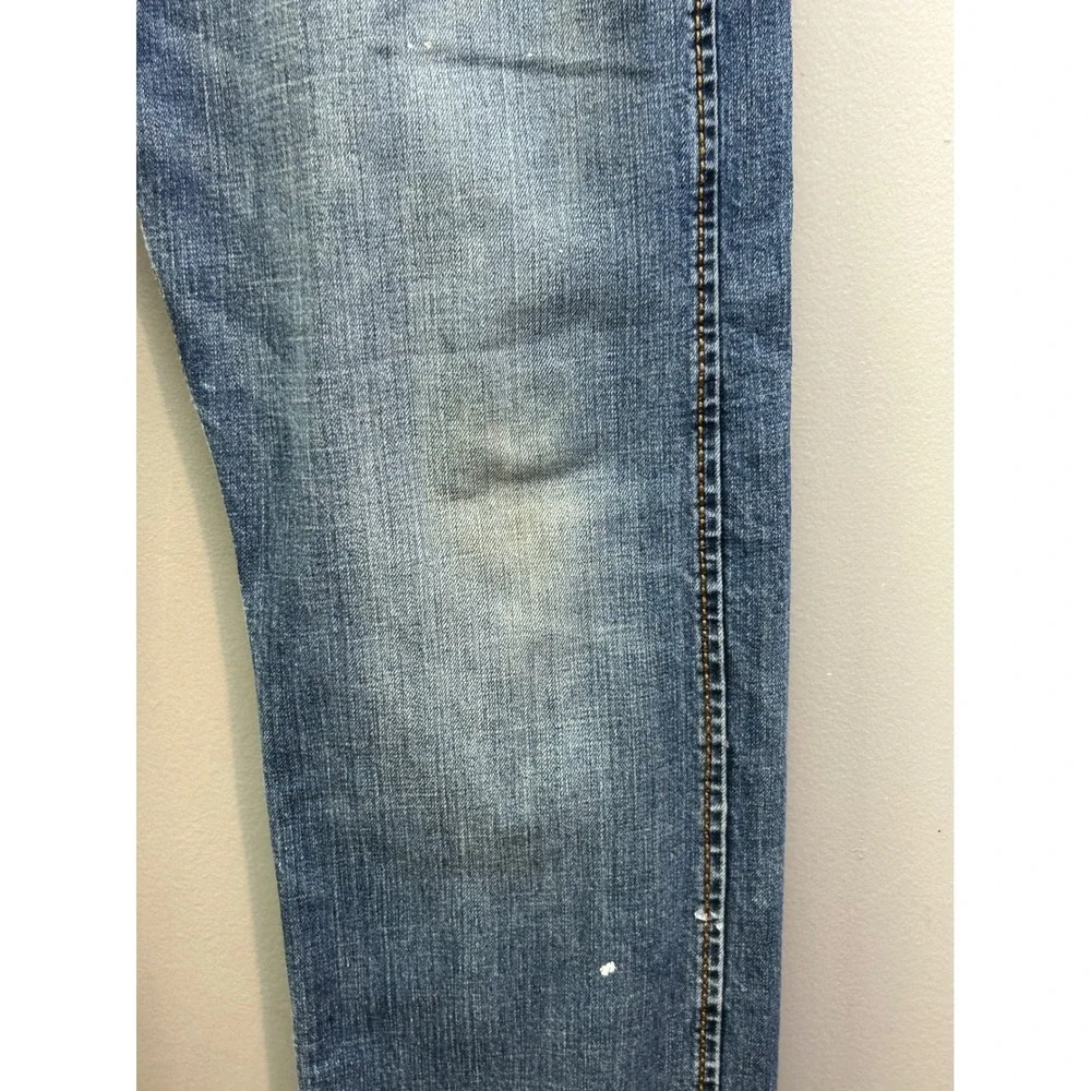 Wrangler Jeans Mens 36x32 Blue Wrangler Retro Slim Straight Distressed Denim